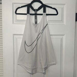Nike Women's White and Black Tank Top